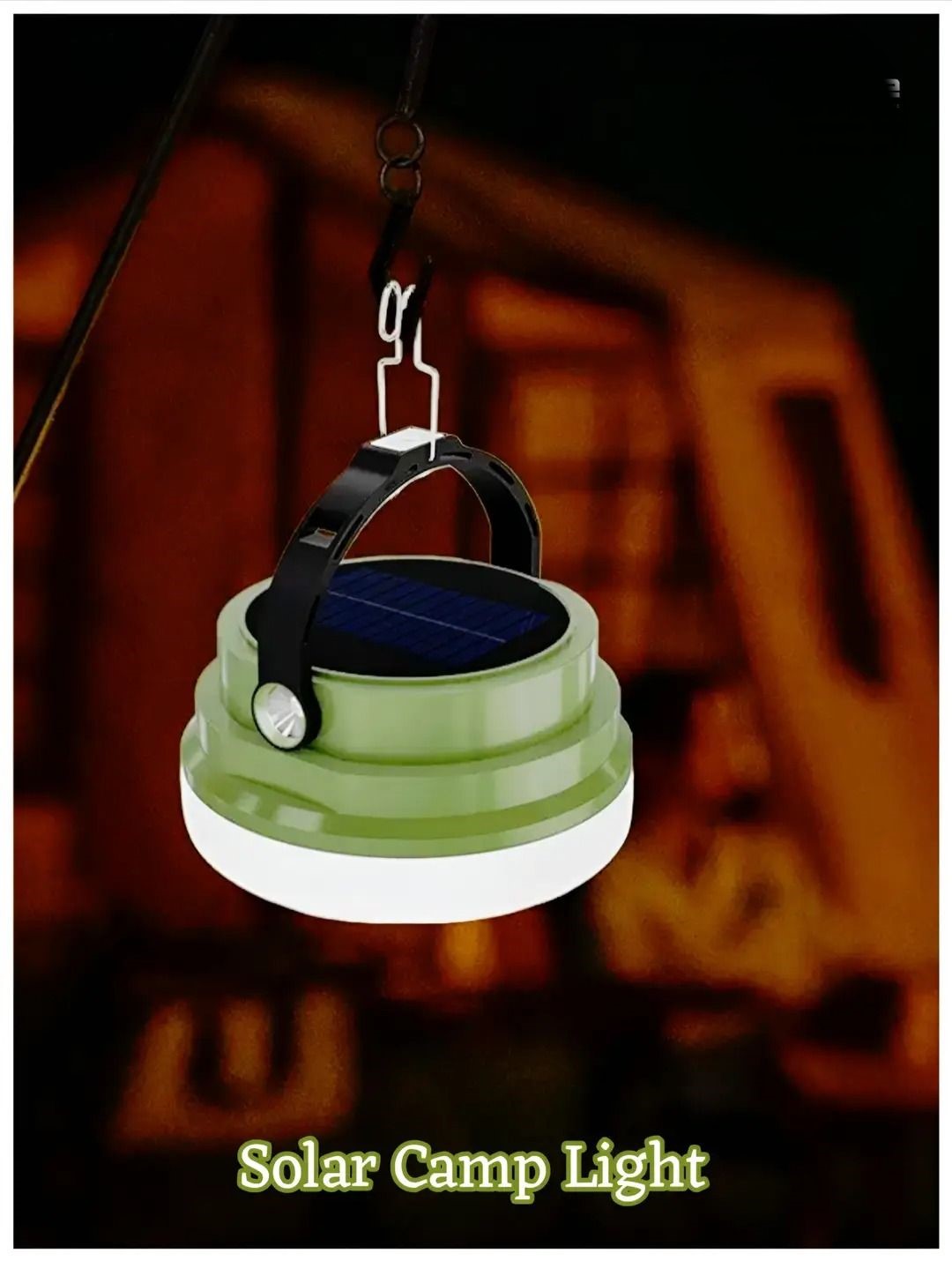 Solar Camping Tent Light – Waterproof, USB & Solar Rechargeable