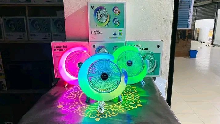 Mini Portable Desktop Fan – Adjustable Colorful Fan for Home or Office