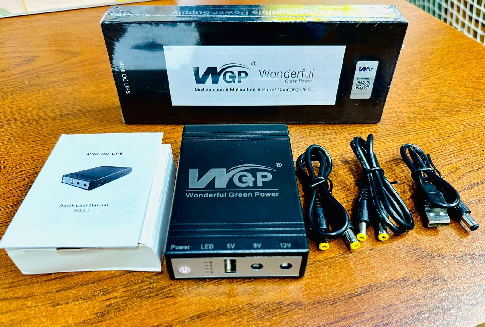 New Version WGP mini UPS 10400mAh – 5/9/12V – With 1 Year Warranty – Black