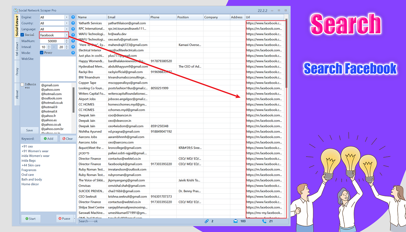 Social Network Data Scraper (1 Year) – Email & Phone Extractor