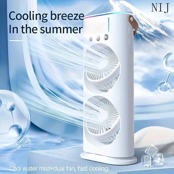 Rechargeable Remote Control Double Head Spray Cooling Fan –