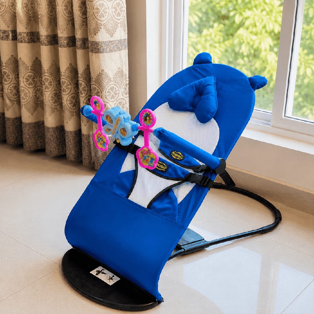 Baby Bouncer Chair for Newborn Infant | Soft Baby Rocker Seat with Toy Bar Safety Belt Portable Baby Swing Chair