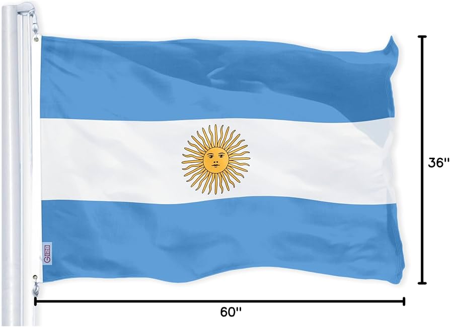 ARGENTINA-(flag)-দৈর্ঘ্য (৫ ফুট) প্রস্থ (৩.০৮ ফুট)