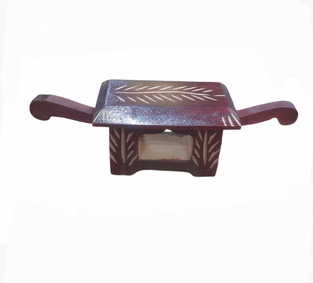 Handmade Wooden Traditional Palki Showpiece Gray Color-1 Piece