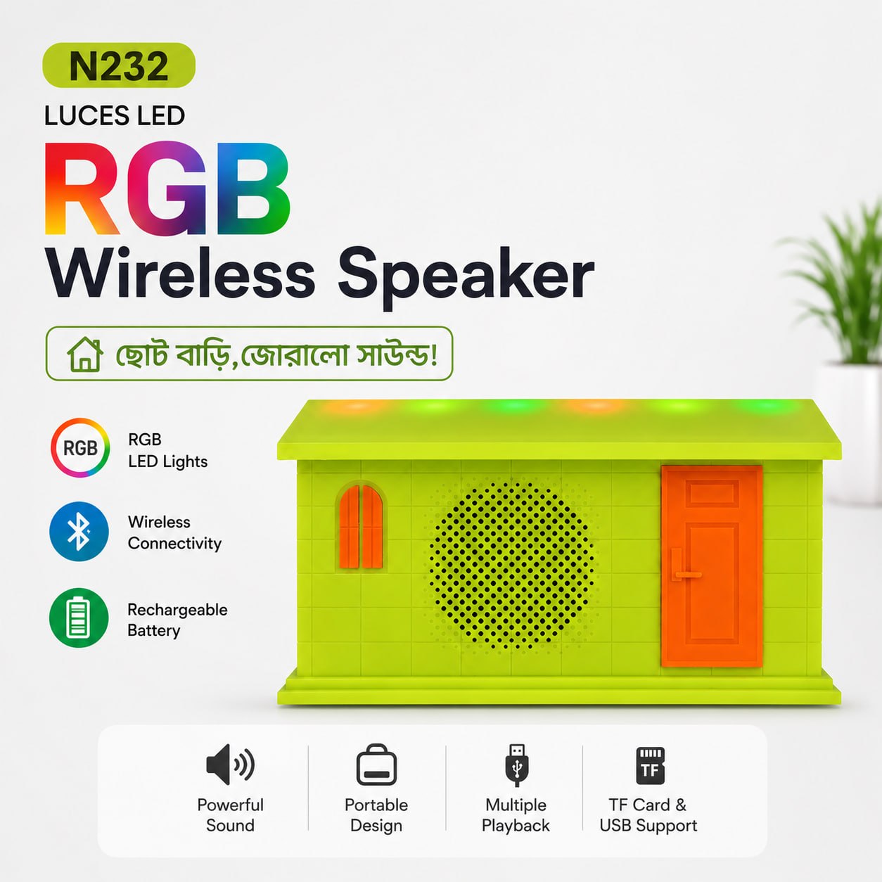 N232 LUCES LED RGB Wireless Speaker 12148