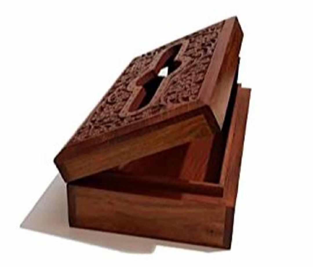 Kashmeri Wooden/Loha Kather Traditional Royal Tissue Box Tray/Tissue Holder/Facial Tissue Box 10 Inchi /6 Inchi-1 Box