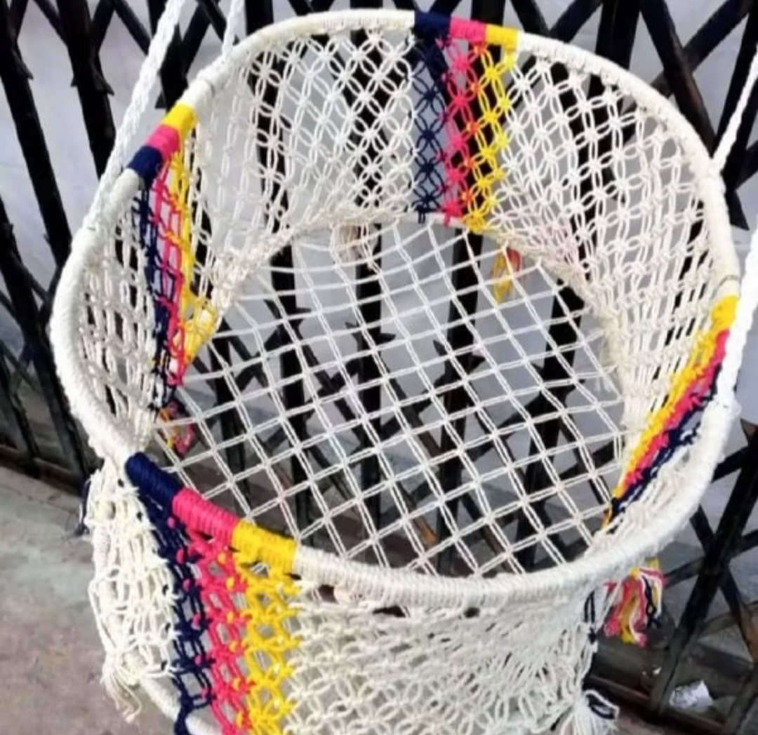 Premium Jute Made Dolna/Cradle Hand Made Dolna Duble Febric Big Round 0-2 Years For Baby dolna Big Round Multicolor-1 Piece