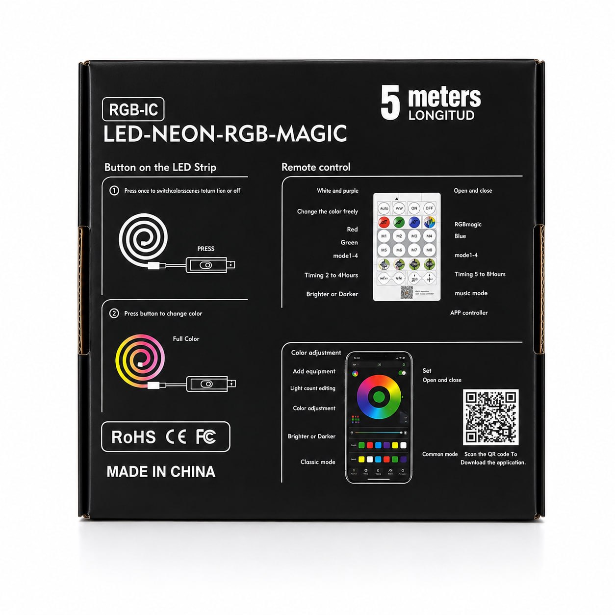 LED Neon RGB Magic Flexible Strip Light With App control