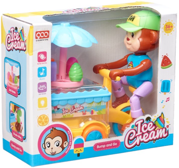 Bump And Go Monkey Ice Cream Toy for Kids 7003