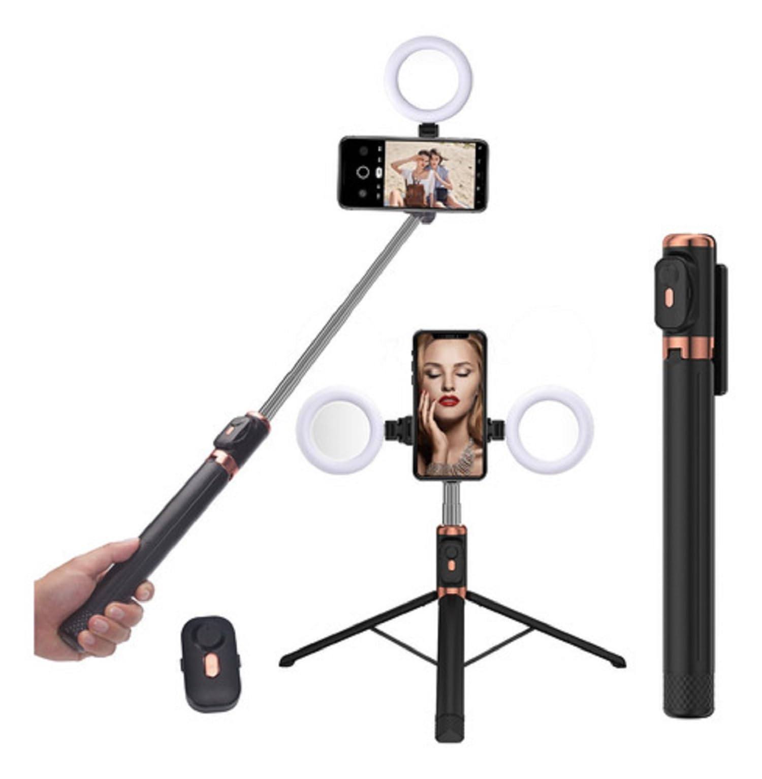 Plokama LIVE-K9 Pro 1700mm Ultra Long Selfie Stick with Tripod Stand & Ring Light – Adjustable, Portable for Mobile Vlogging & Live Streaming 13259