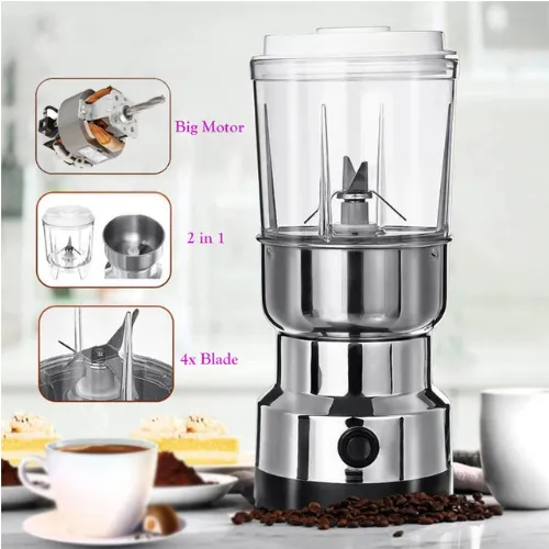 Nima Japan NM-8400 2 in 1 Electric Blender | Coffee Grinder | Juice Blender | Stainless Steel Bowl | 2550W High Power Grinder