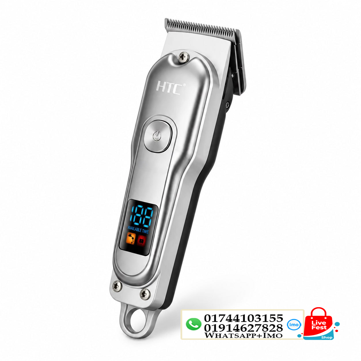 Original HTC AT-179 Rechargeable Hair Clipper & Beard Trimmer for Men | Cordless Grooming Kit with Stainless-Steel Blades & Adjustable Settings 12790