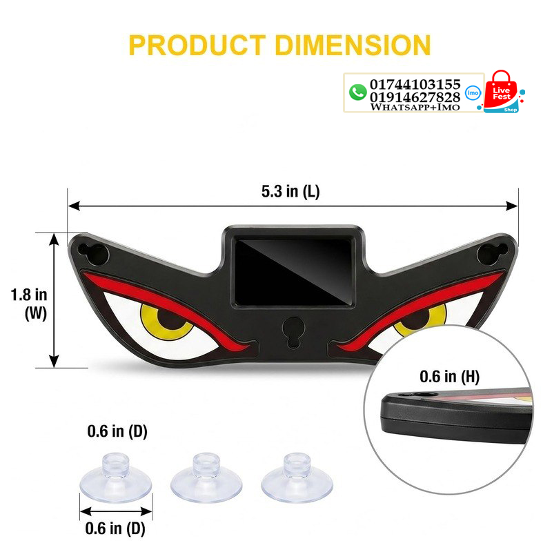 Solar Devil Eyes LED Car/Bike Window Light with Motion Sensor & USB-C Charging 11241