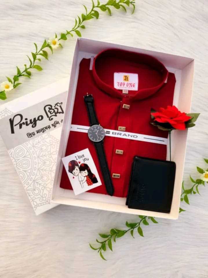 Full package e thakche cotton with snub button panjabi
