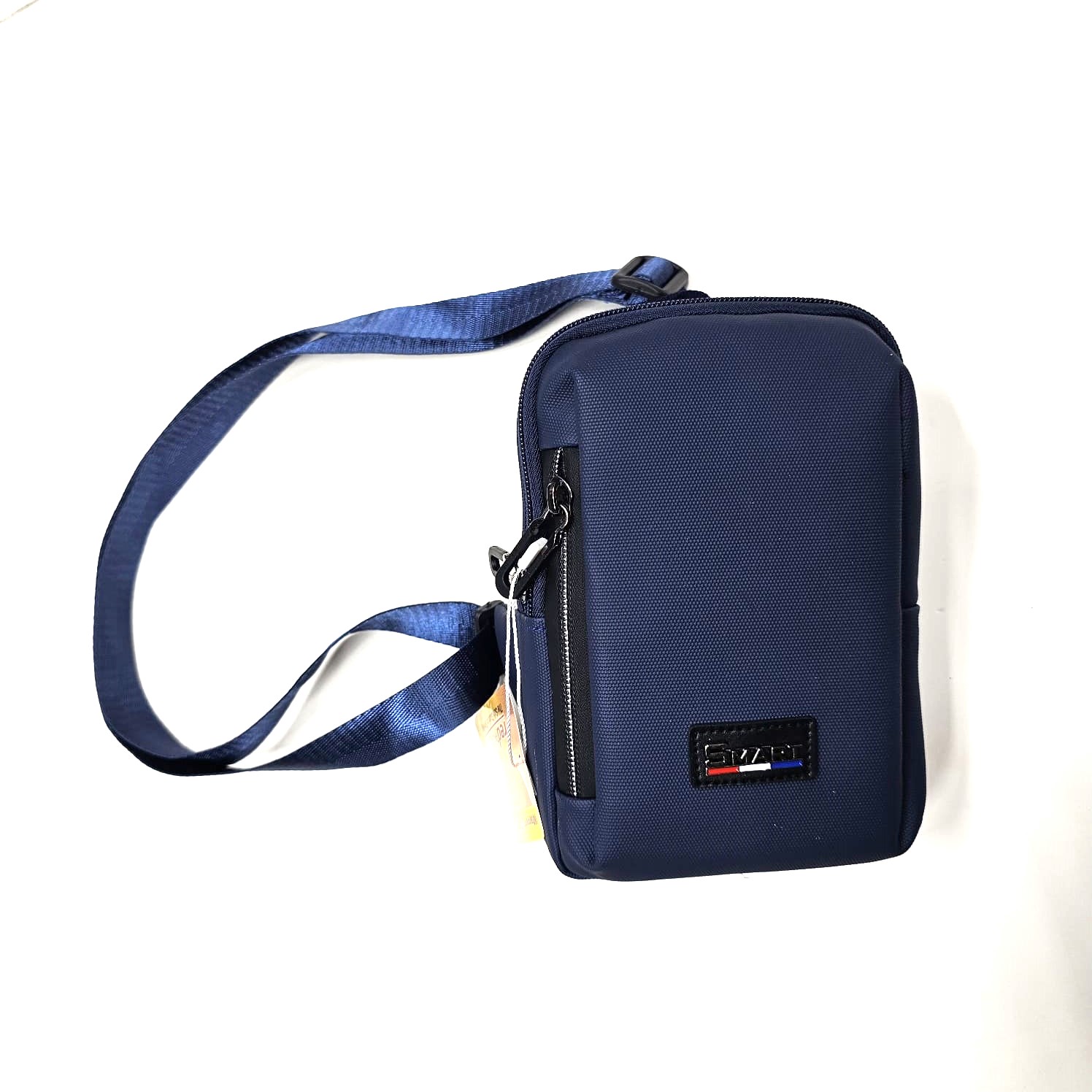 Square Men Bags Fashion Solid Color Zipper Canvas Crossbody Bag All-match Simple Phone Bag Lady