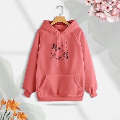 Premium Comfortable (Butterflies Globe) Ladies winter hoodie