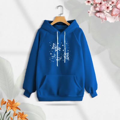 Premium Comfortable (Butterflies Globe) Ladies winter hoodie