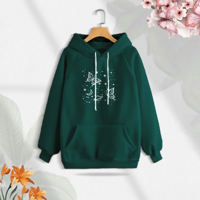 Premium Comfortable (Butterflies Globe) Ladies winter hoodie
