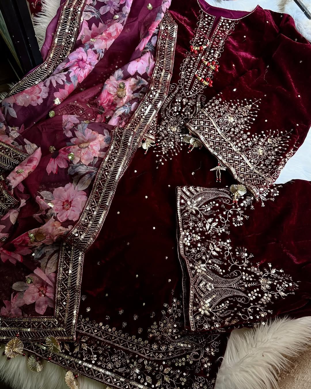 Indian Velvet Readymade Dress