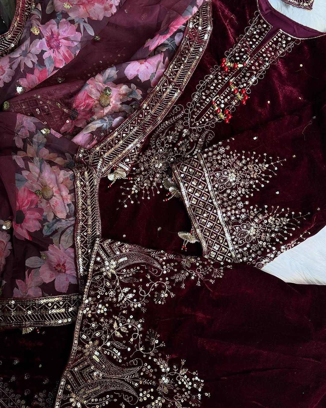Indian Velvet Readymade Dress