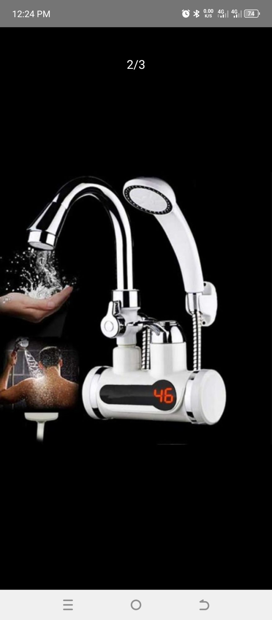 Electric Instant Hot Water Tap with Hand Shower
