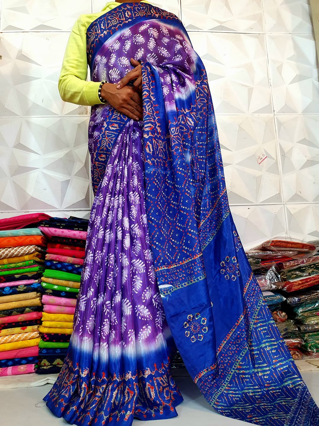 Fashionable and Comfortable Premium Silk Batik Saree for Women With Blouse Piece 5