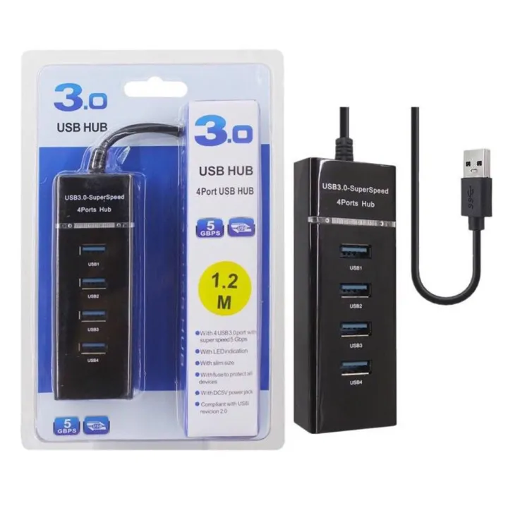 USB 3.0 4 Port USB 3.0 Hub for PC Laptop Tablet – 4 Ports High Speed USB HUB
