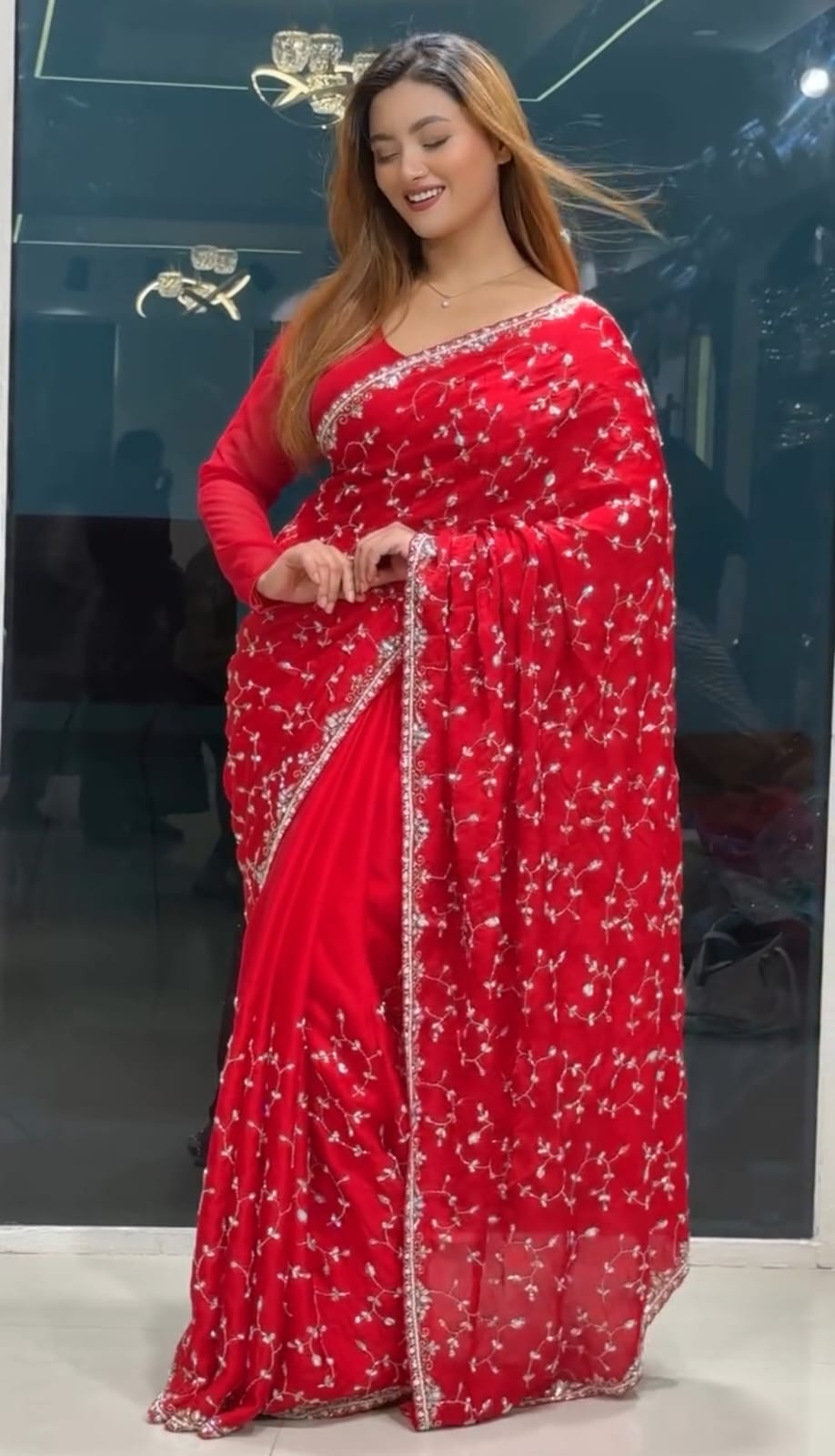 ইন্ডিয়ান জর্জেট শাড়ি