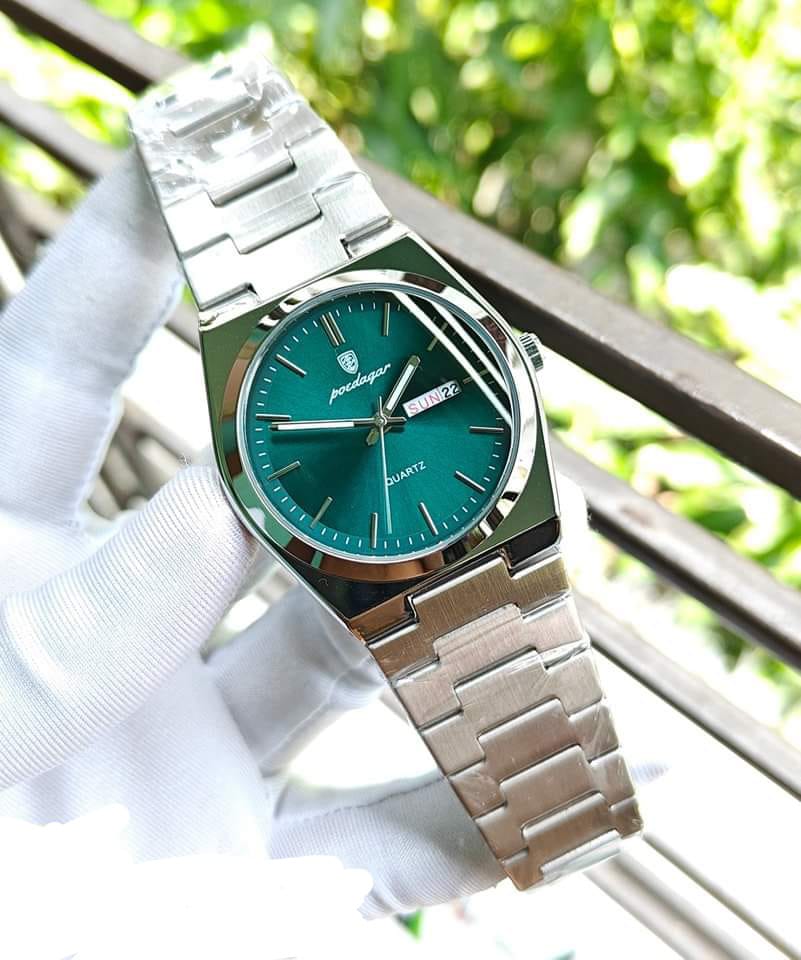 POEDAGAR 930 Men’s New Luxury Luminous Date Week Stainless Steel Quartz Watch For Men 5241
