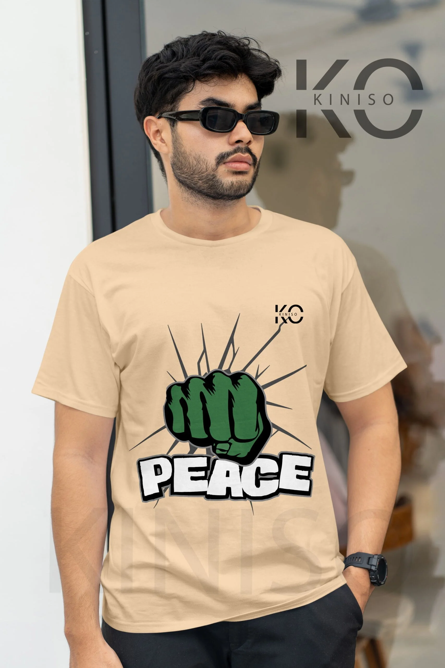 Half Sleeve Round Neck T-Shirt for Men – Peace