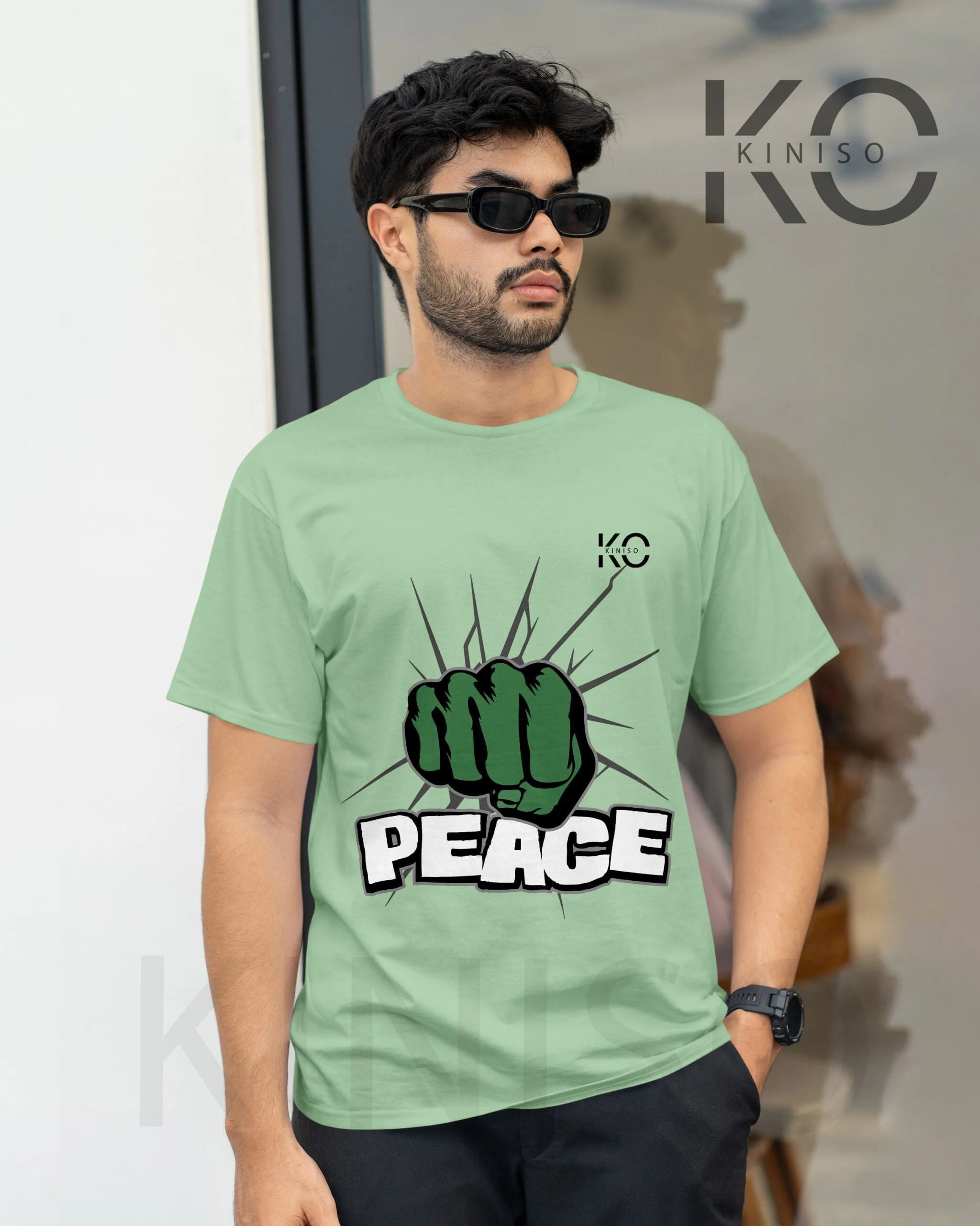 Half Sleeve Round Neck T-Shirt for Men – Peace