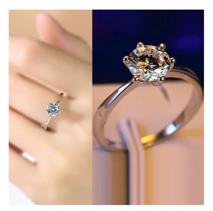 Diamond Zirconium ring Open adjustable Rings for women