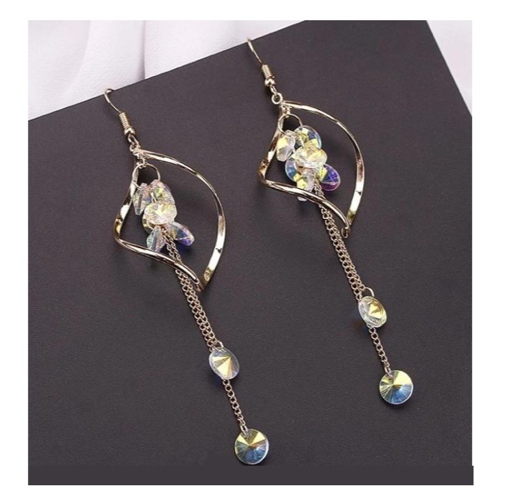Crystal Dangle Earrings Shiny Tassel Earrings for Women Fashion Jewelry