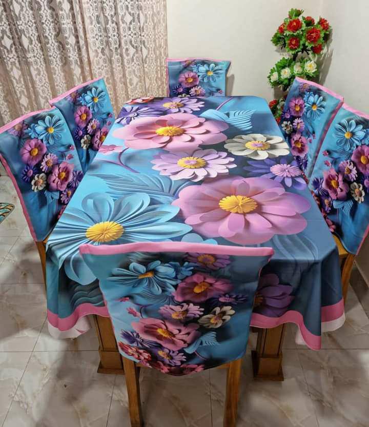 3d print korian velvet 7 pis table cloth for