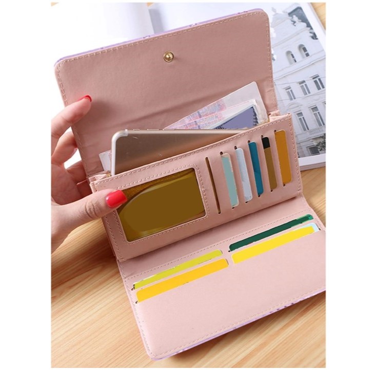 1pcs Women Ladies Leather Wallet Long Zip Purse Wallet
