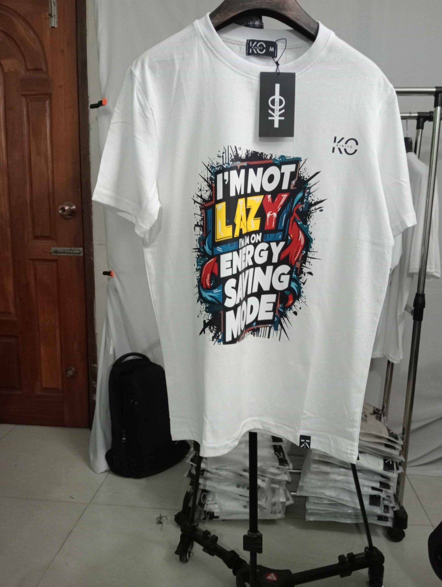 Half Sleeve Designer T-Shirt for Men – I’m Not Lazy I’m on Energy Saving Mode