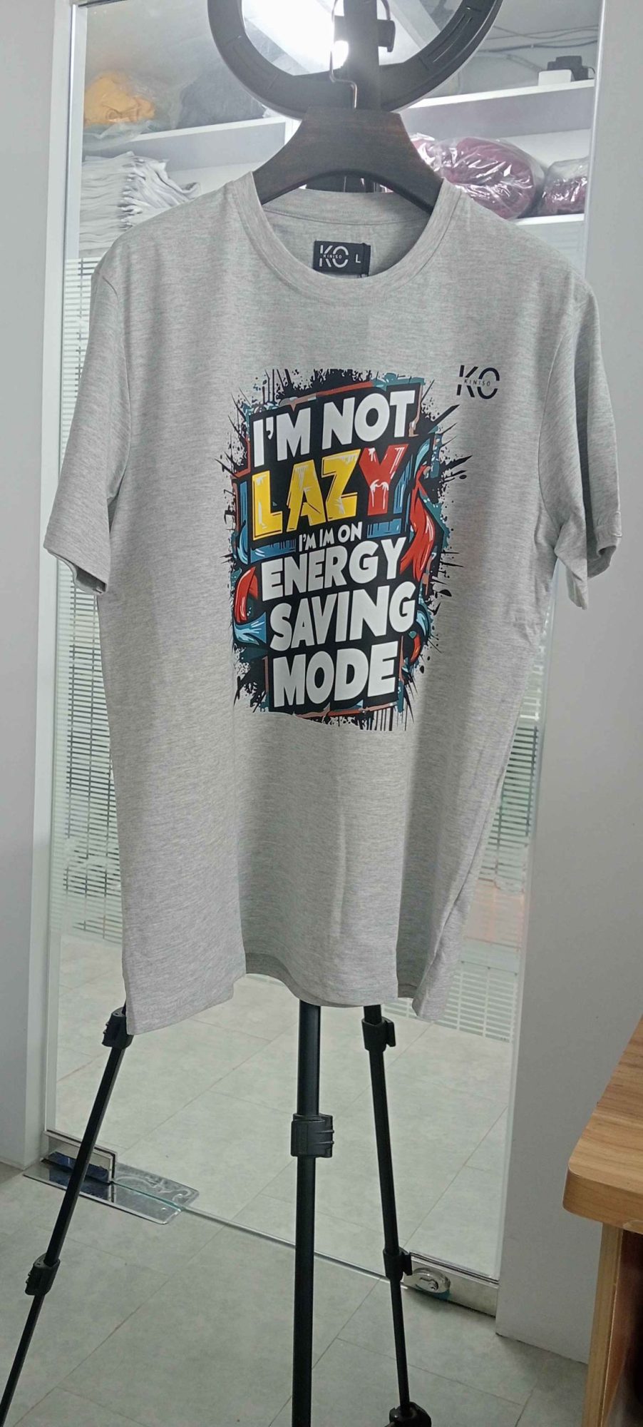 Half Sleeve Designer T-Shirt for Men – I’m Not Lazy I’m on Energy Saving Mode