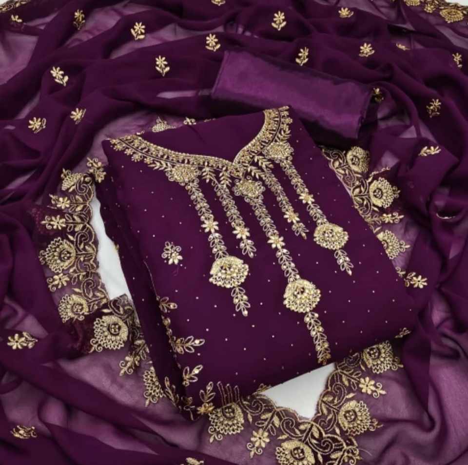 Embroidary georjet 4 pcs
