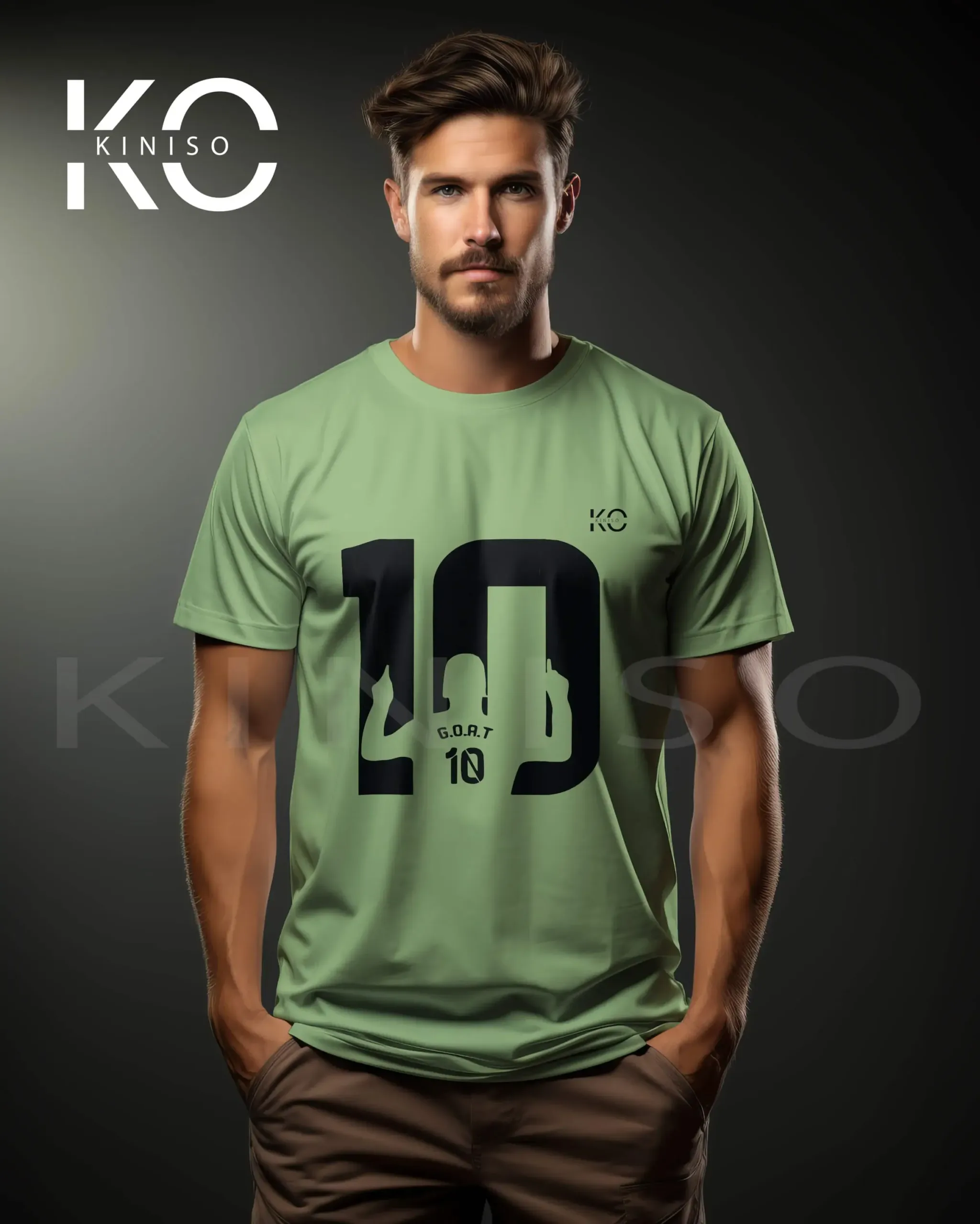 Unique Messi G.O.A.T Design Football T-Shirts For Men