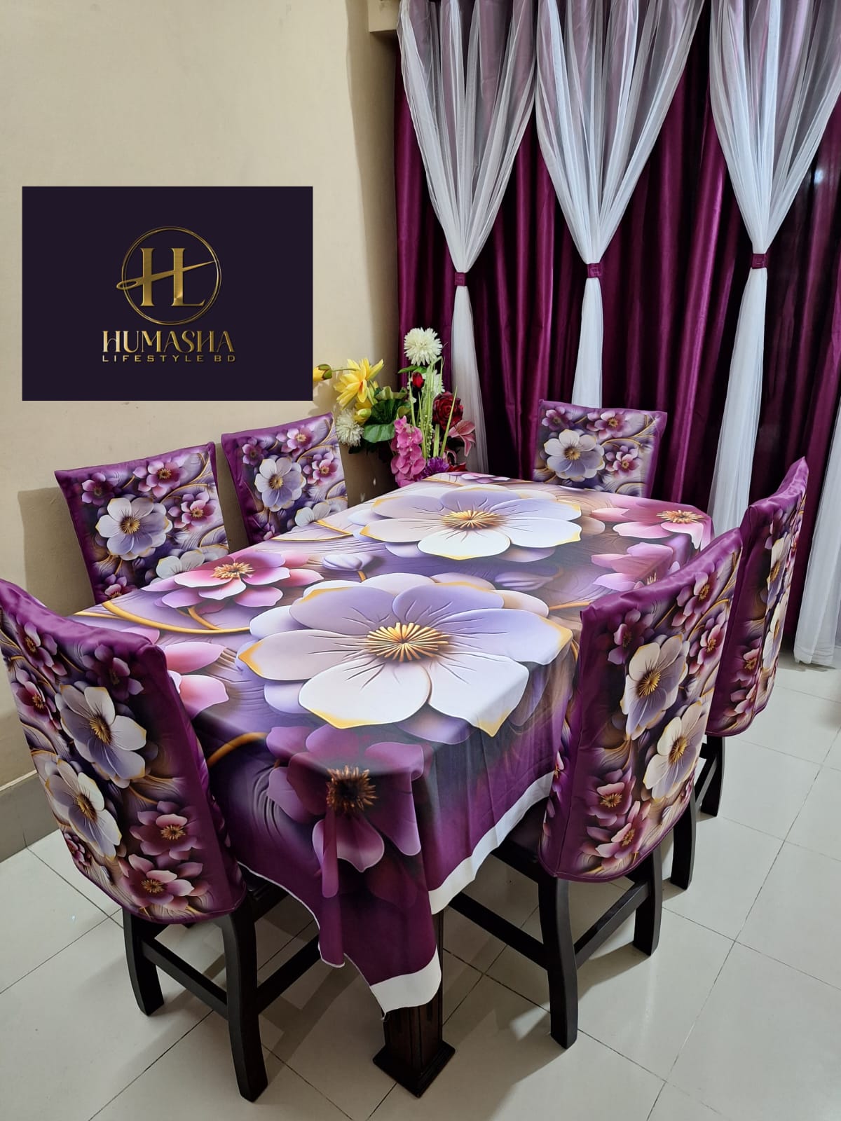 3d print korian velvet 7 pis table cloth for