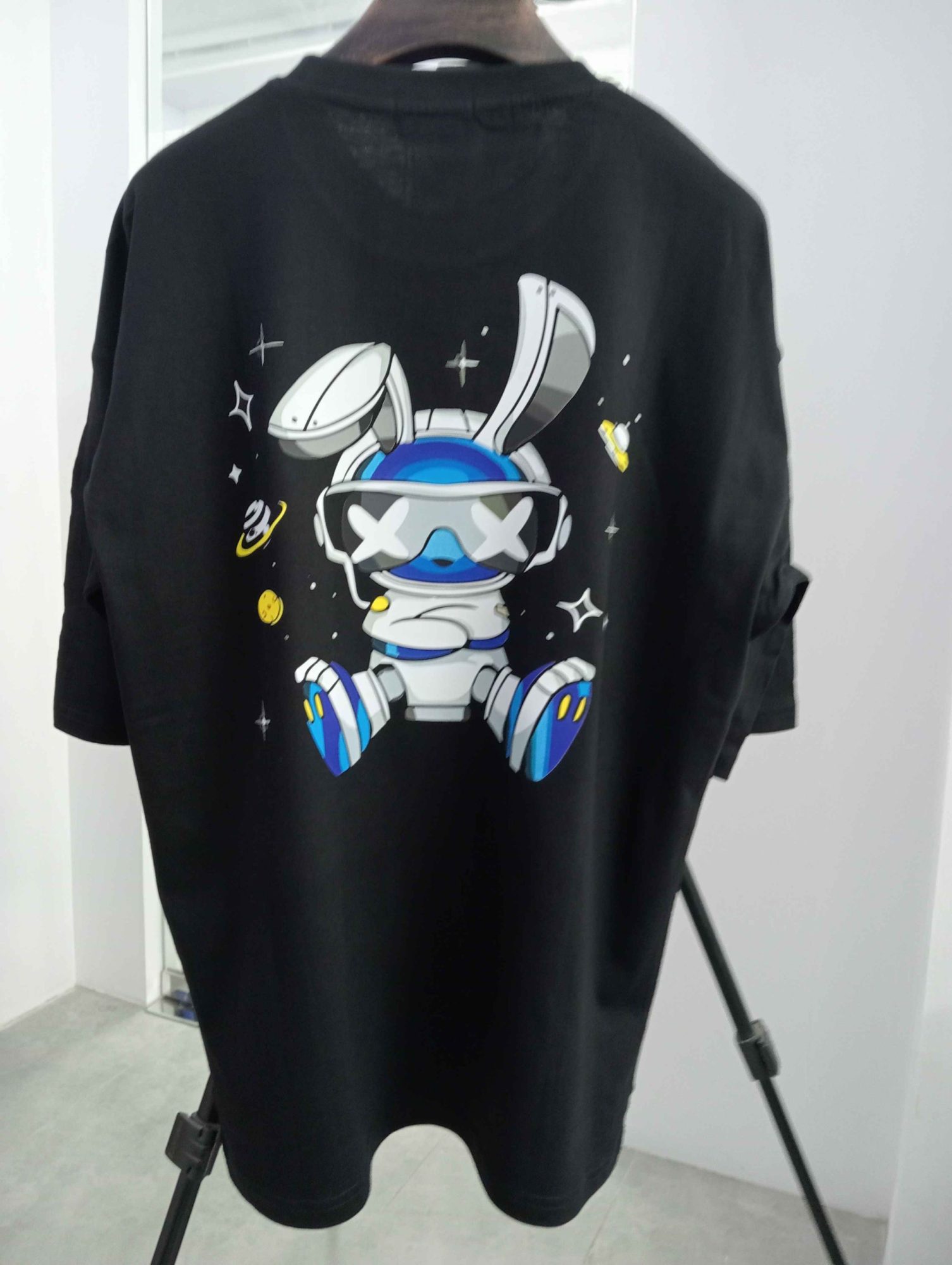 NASA Rabbit Printed Drop Shoulder Gaffiti T-Shirts for Men