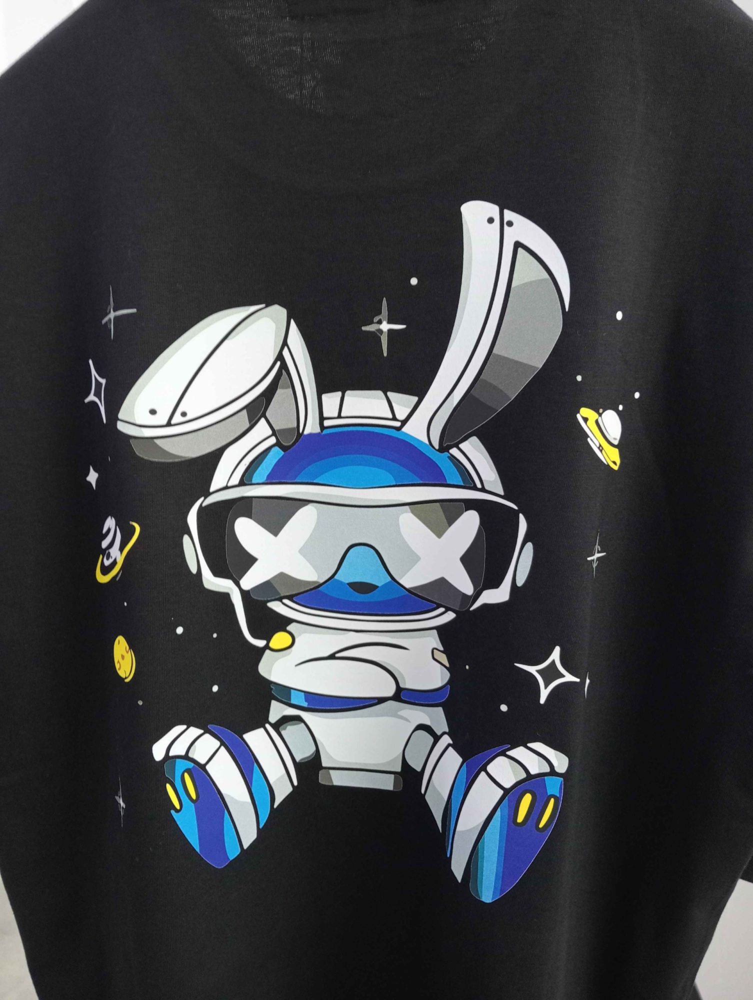 NASA Rabbit Printed Drop Shoulder Gaffiti T-Shirts for Men