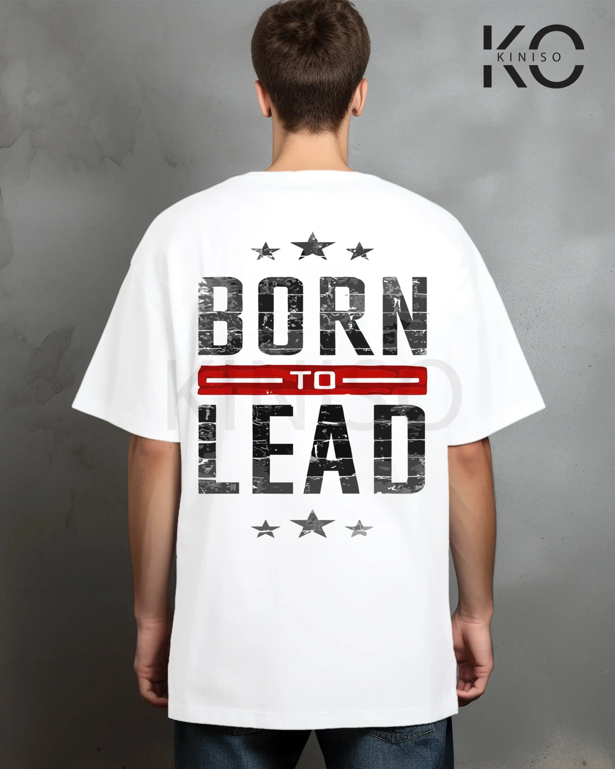 Stylish t shirt for gym with Born to lead printed for males