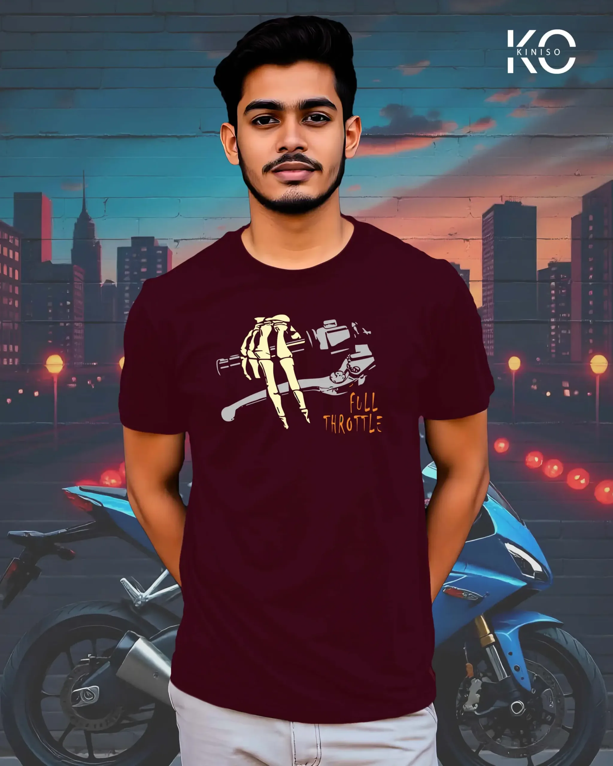 Motorcycle designer printed t-shirts for Full Throttle motorbike fan