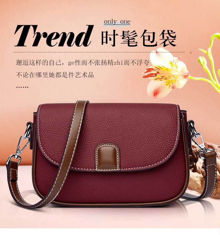 Crossbody Bag for Women Small Leather Classic Style Shoulder Bag with Detachable Strap HandBags Purses with Zipper Closure