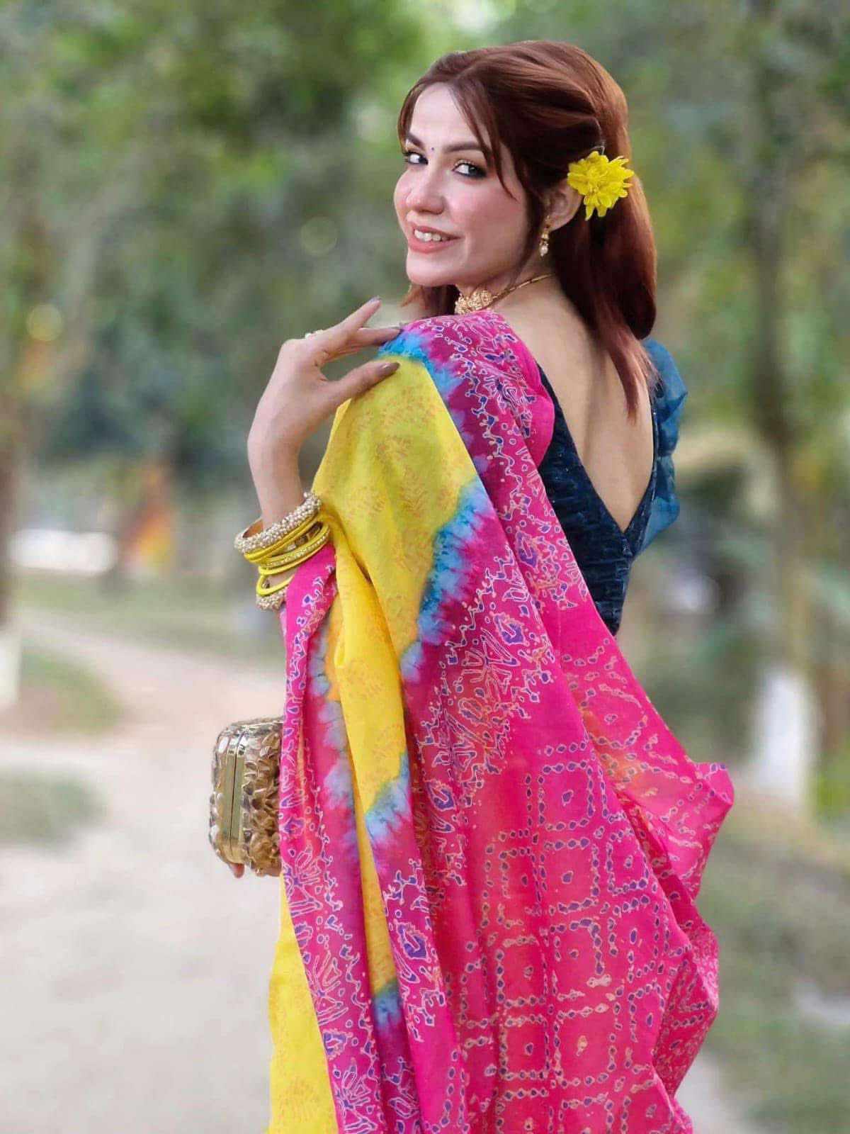 ফাগুন স্পেশাল ডিজিটাল প্রিন্ট শাড়ি