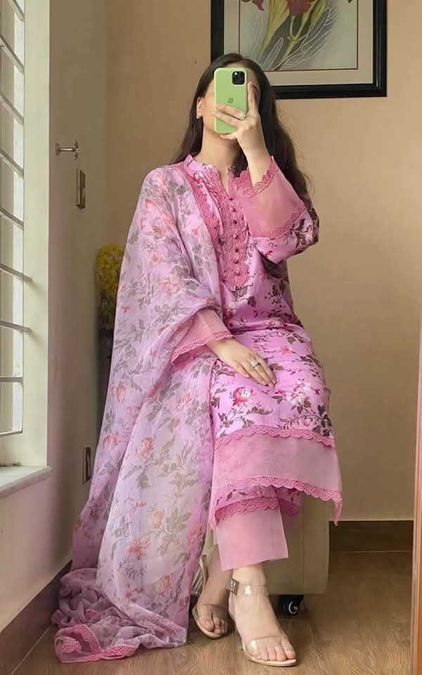 লিনেন থ্রি পিস ফুল রেডিমেড