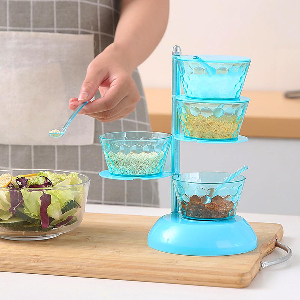 4 Layers Kitchen Organizer Rotating Storage Box