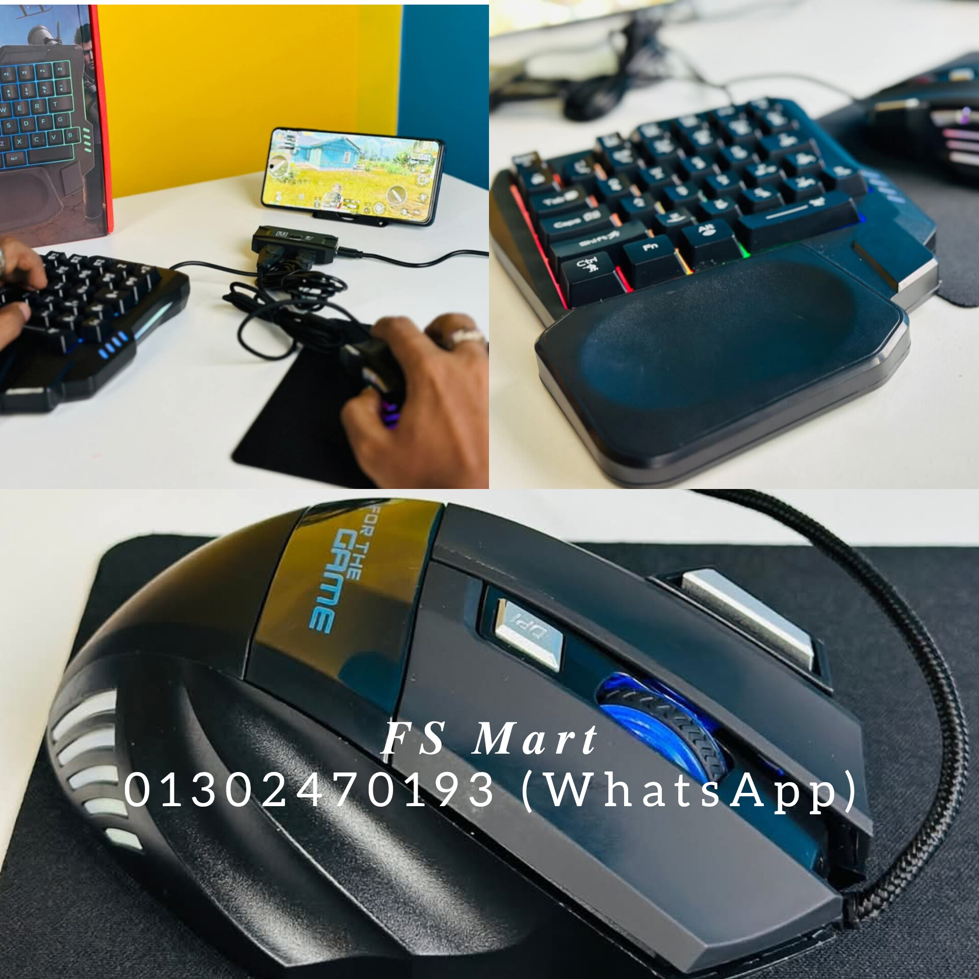 ?? ????_ Mobile Gaming RGB Keyboard & Mouse Combo 5 in 1