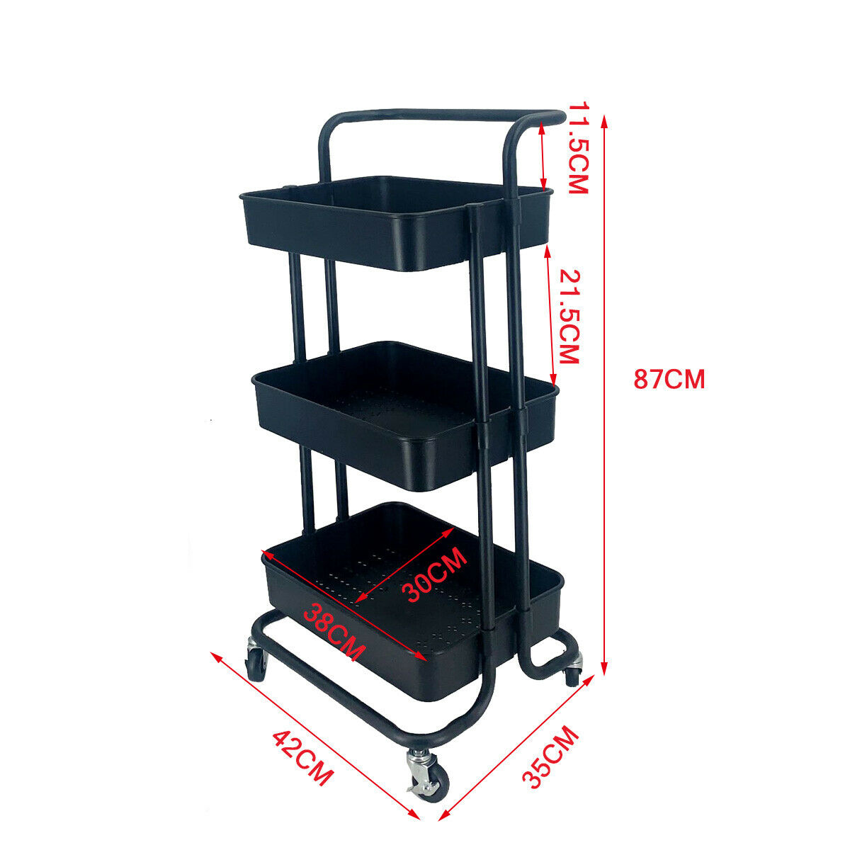 3 Tier Multi-Purpose Trolley